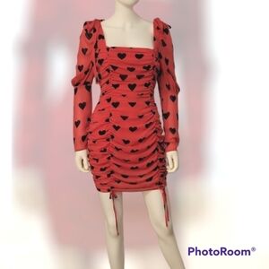 Nasty GAL Barbie Pink Key To My Heart Ruched Valentine's Party Micro Dress